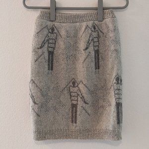 Vintage Chiara Mattioli grey wool Alpine skirt - cute ski ladies